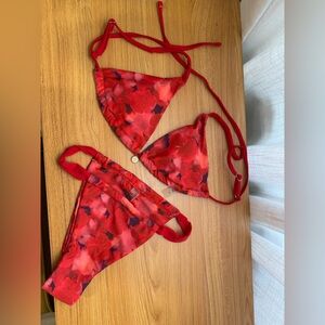 Red print Bikini